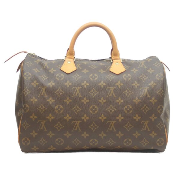 LOUIS VUITTON Authentic Brown Monogram Speedy 35 Boston Bag - Picture 2 of 13